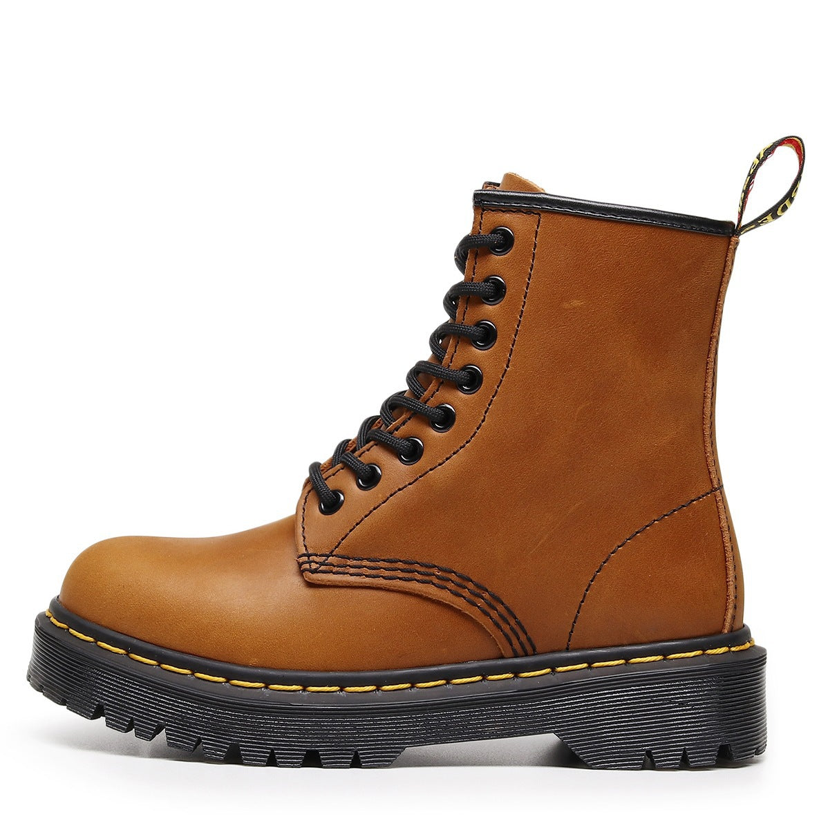 British Style Full-Grain Leather Biker Boots