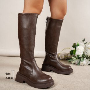 Bottes d'équitation épaisses, rehaussantes et amincissantes pour femme