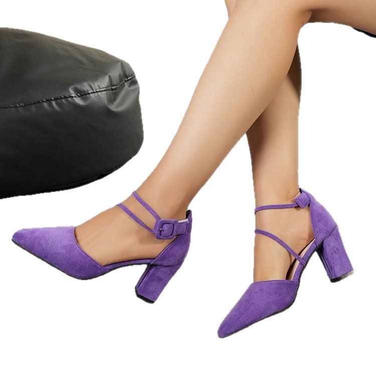 Women's Buckle Strap Pointed Toe Heels