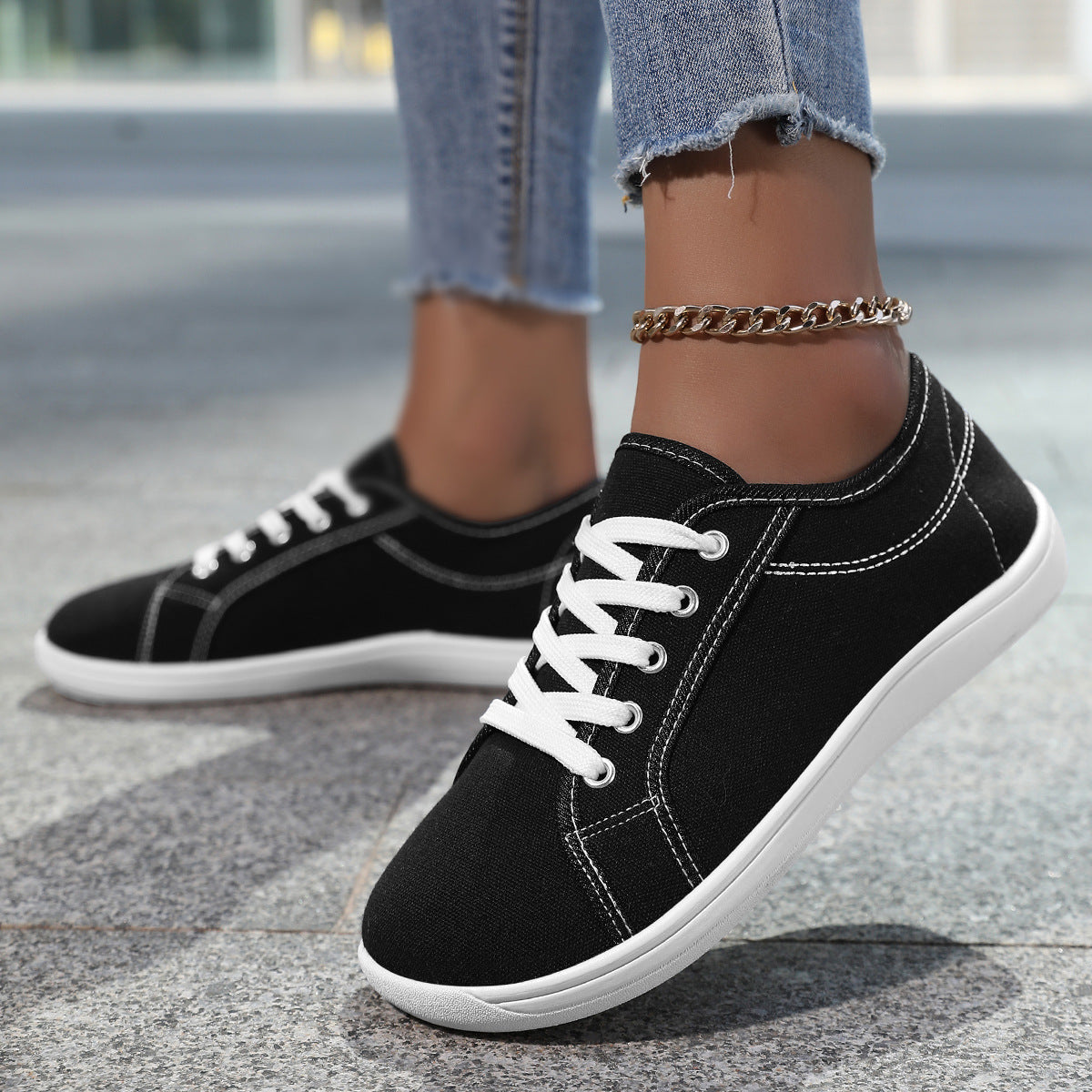 Unisex White Canvas Sneakers - Soft-Sole Comfort Shoes for Couples & Everyday Wear