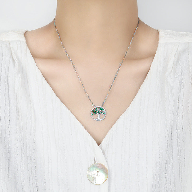 Tree Of Life Necklace - Hollow Colorful Zircon Pendant