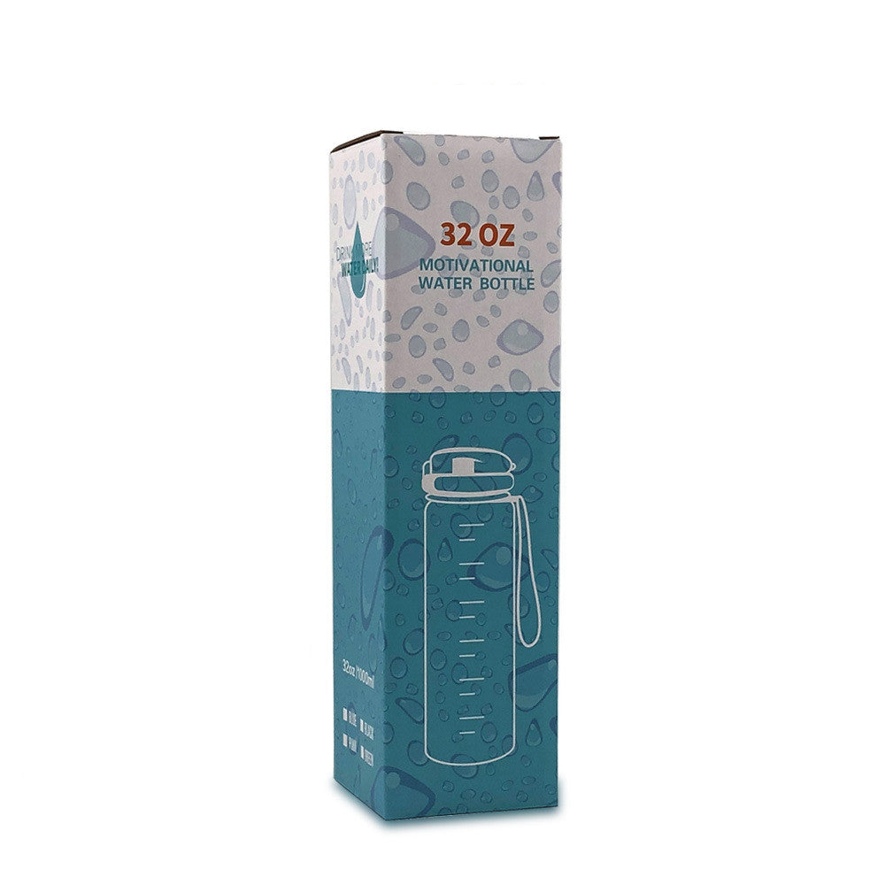1L Motivational Water Bottle with Time Marker - Leakproof Sports Bottle with Bounce Cover