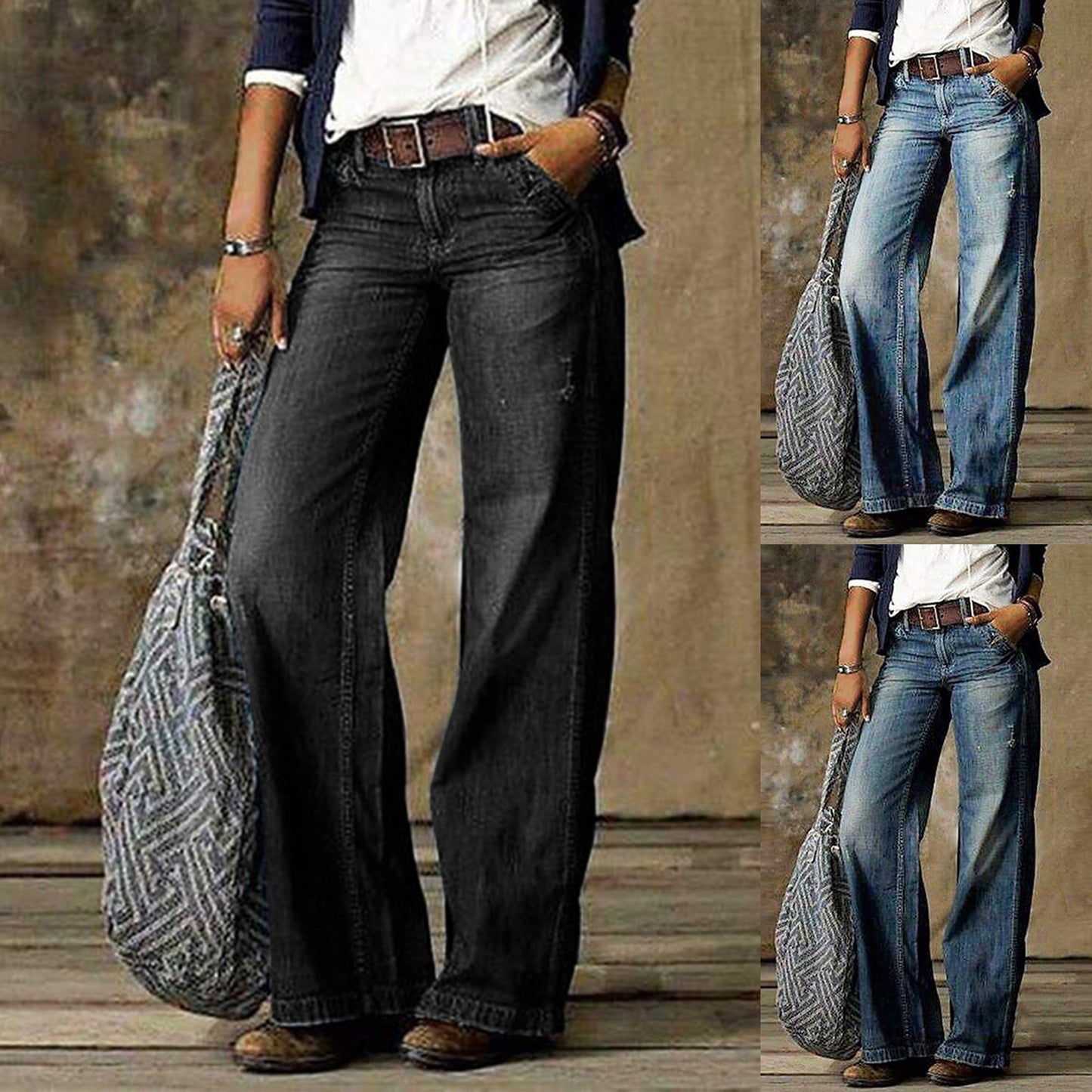Women's Straight-Leg Jeans with Pockets