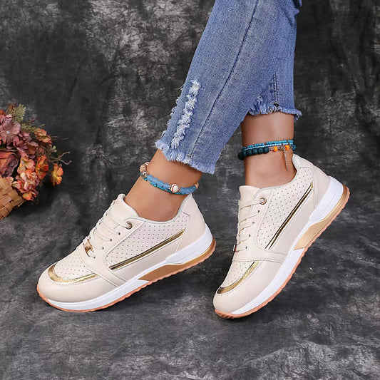 Color Block Round Toe Lace-Up Flat Shoes