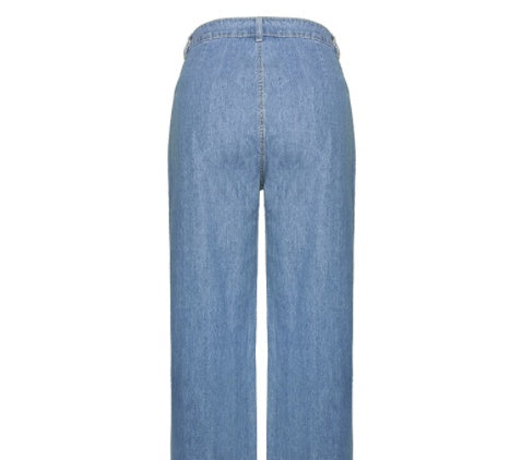Women  High Waist Blue Jeans Baggy style
