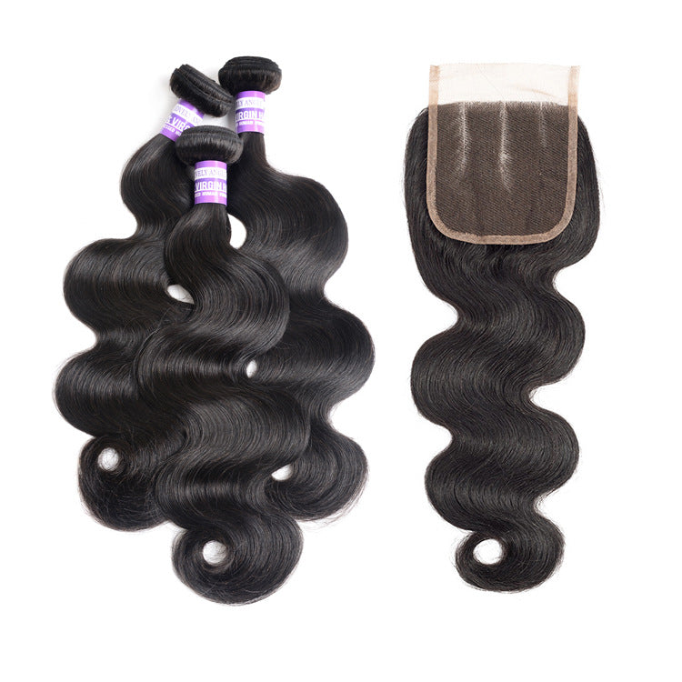 Brazilian Human Hair Bundles with Closure - 100% Virgin Hair