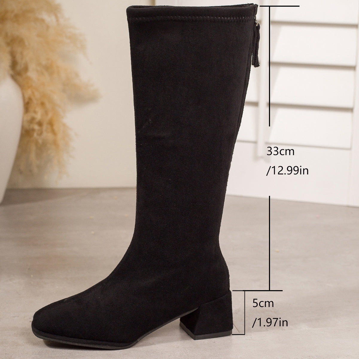 Bottes extensibles à talons épais, flatteuses, pour l'hiver