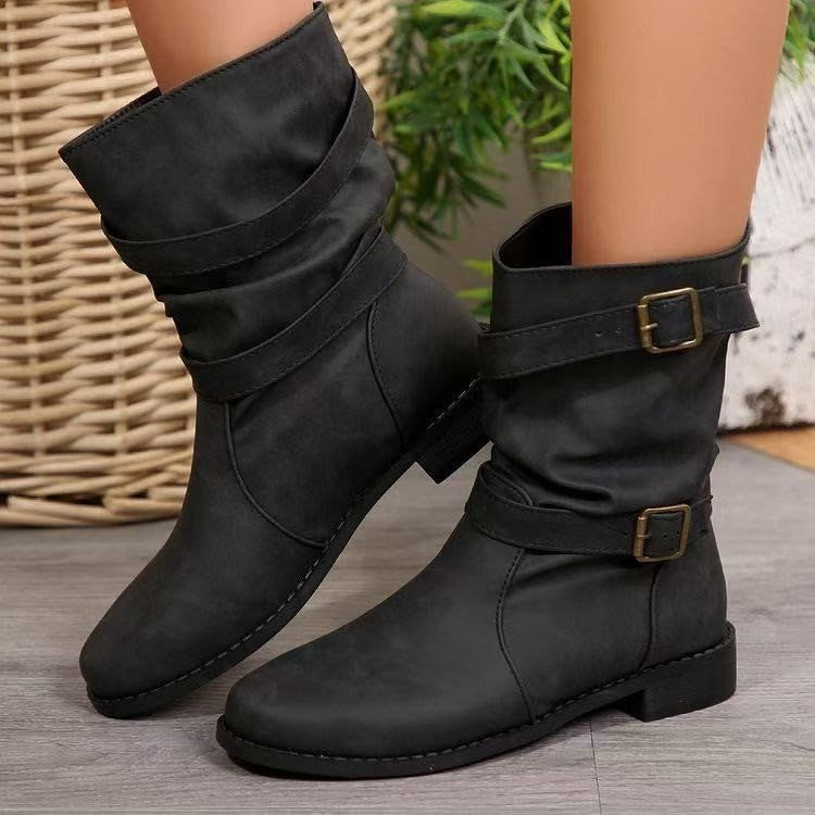 Boots Women's Round Toe Flat