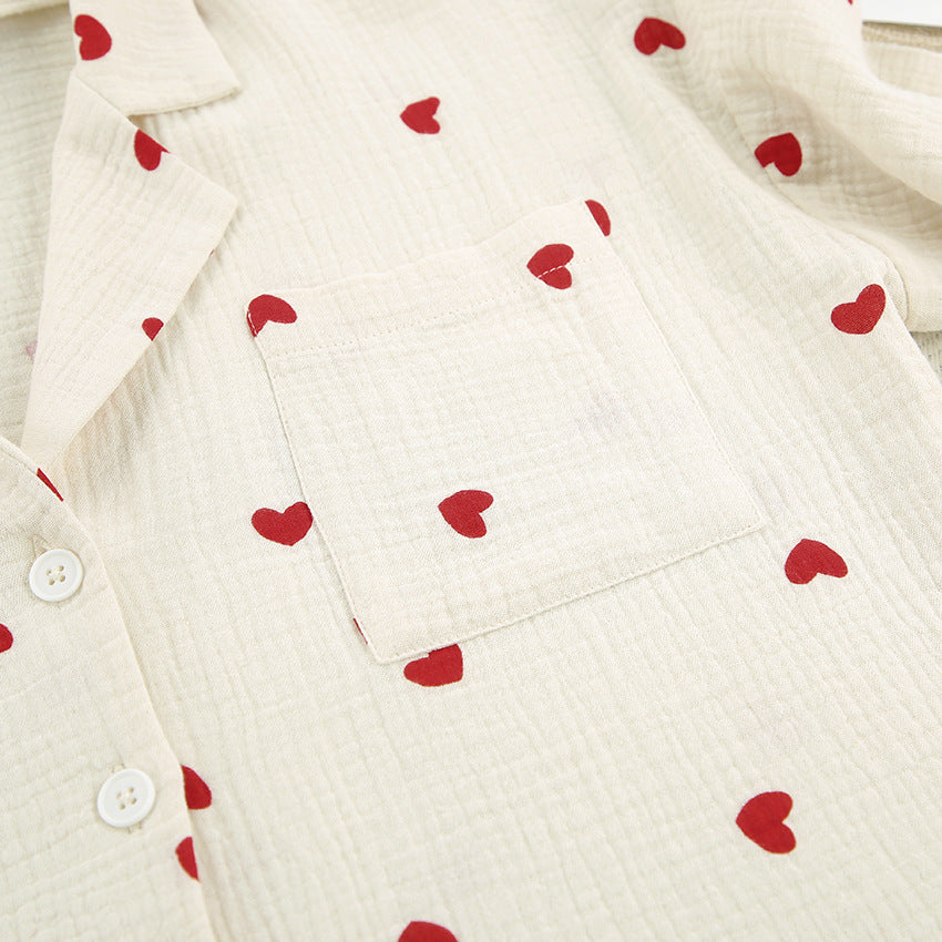 Heart Print Pajama Set – Two Piece