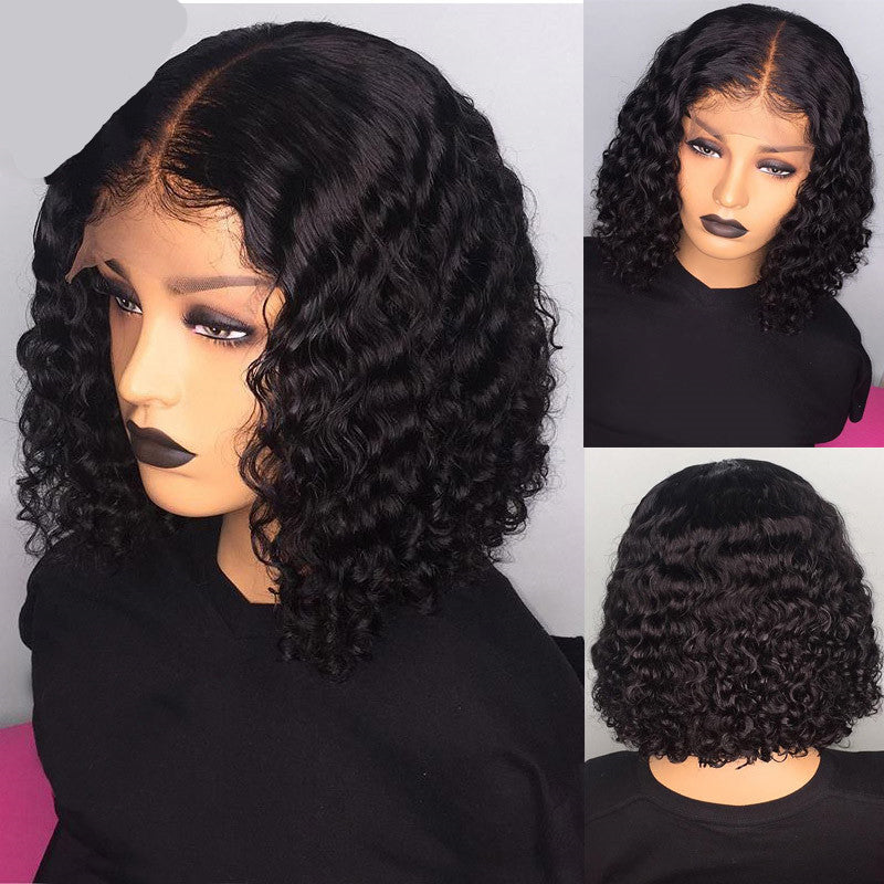 Human Hair Water Wave Bob Wig - 100% Natural Hair