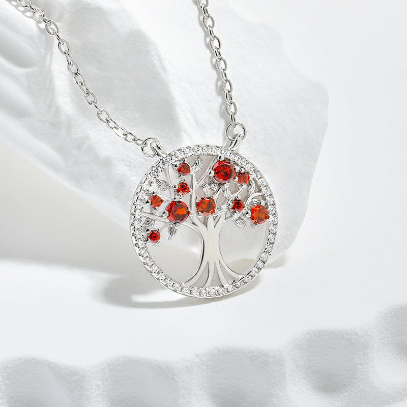 Tree Of Life Necklace - Hollow Colorful Zircon Pendant