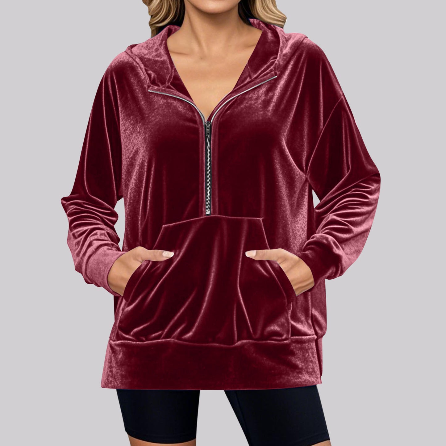 Pleuche Zip Pocket Top