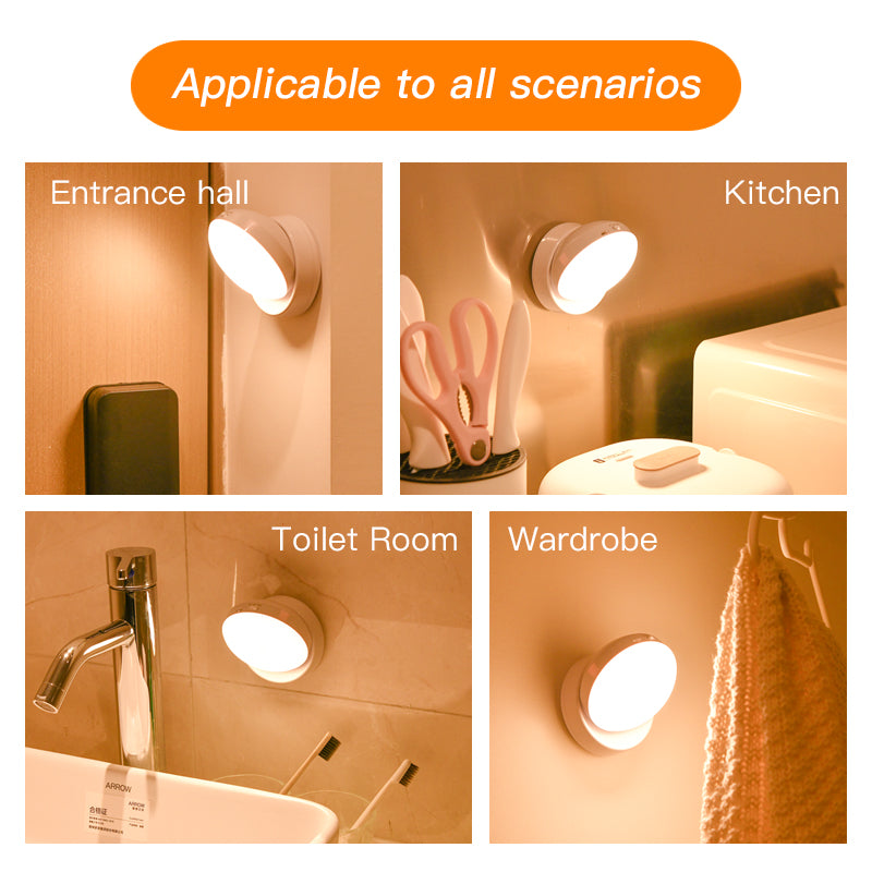 Rotating Motion Sensor Night Light - LED Light for Corridor, Garage & Wardrobe