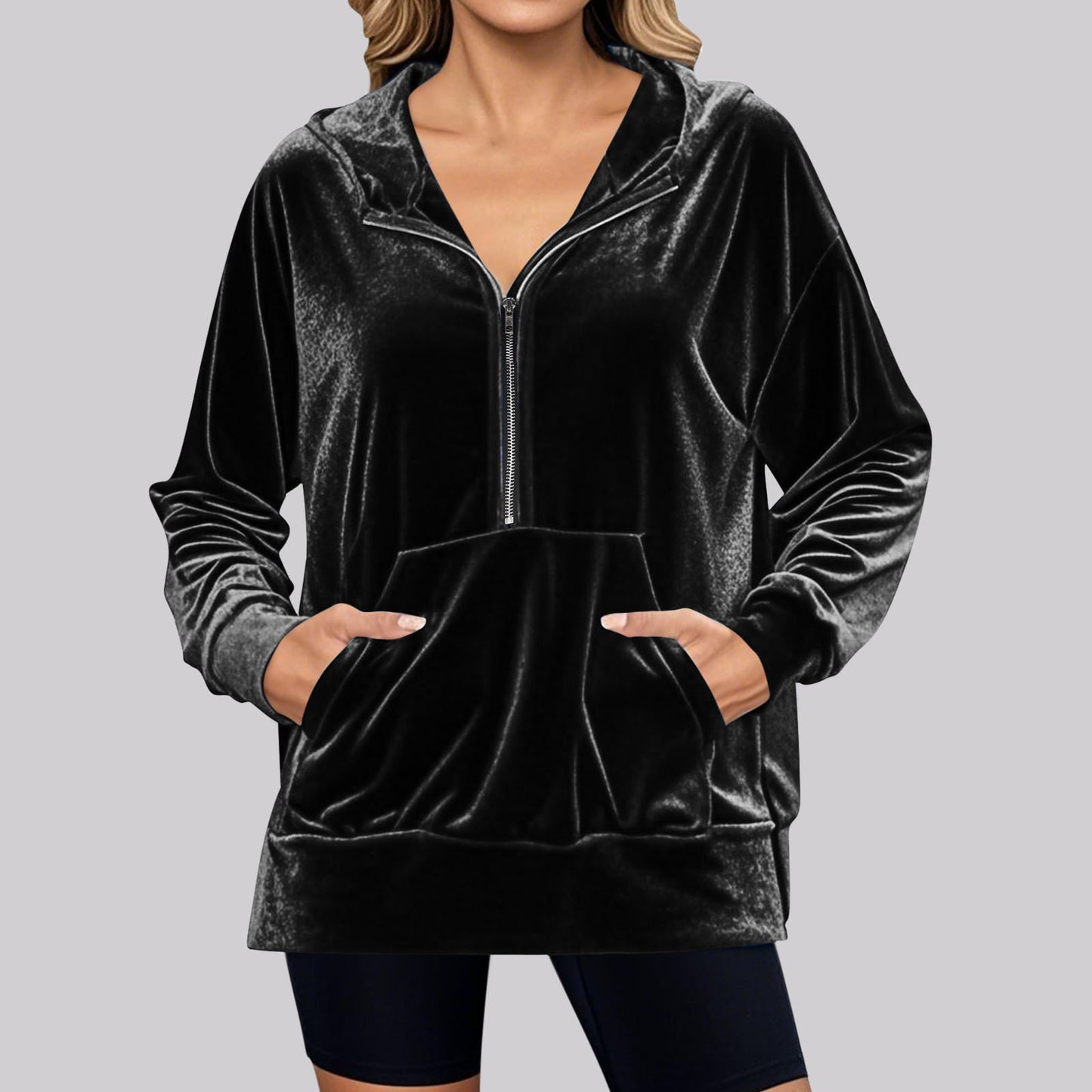 Pleuche Zip Pocket Top