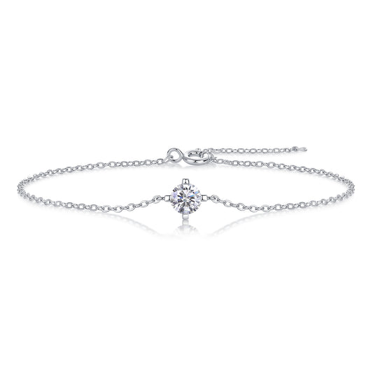 Cross-Linked Bracelet - S925 Platinum Plated Moissanite Bracelet