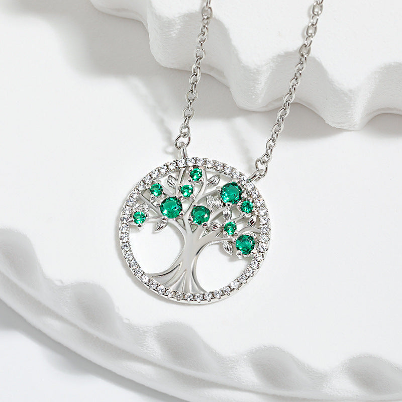 Tree Of Life Necklace - Hollow Colorful Zircon Pendant