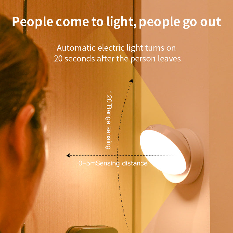 Rotating Motion Sensor Night Light - LED Light for Corridor, Garage & Wardrobe