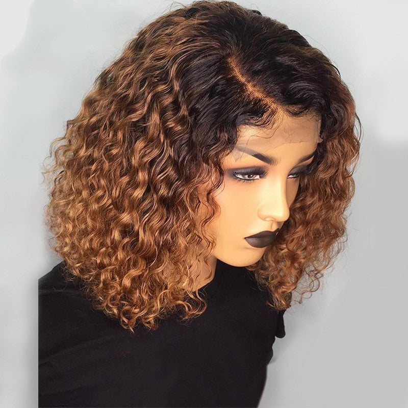 Human Hair Water Wave Bob Wig - 100% Natural Hair