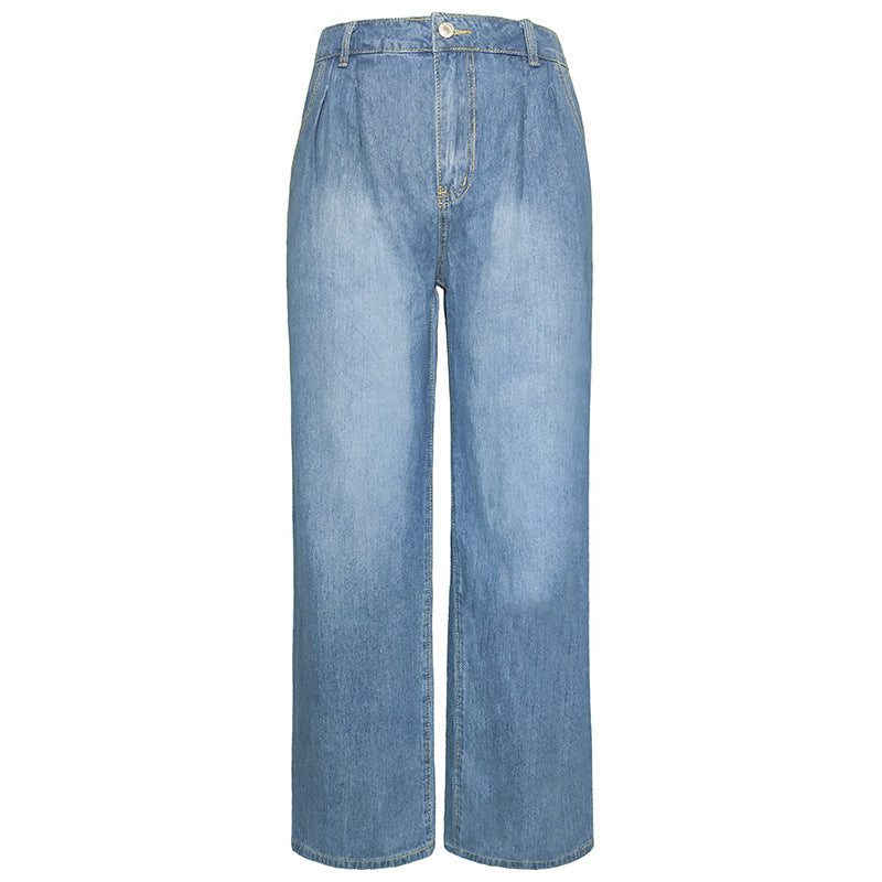 Women  High Waist Blue Jeans Baggy style
