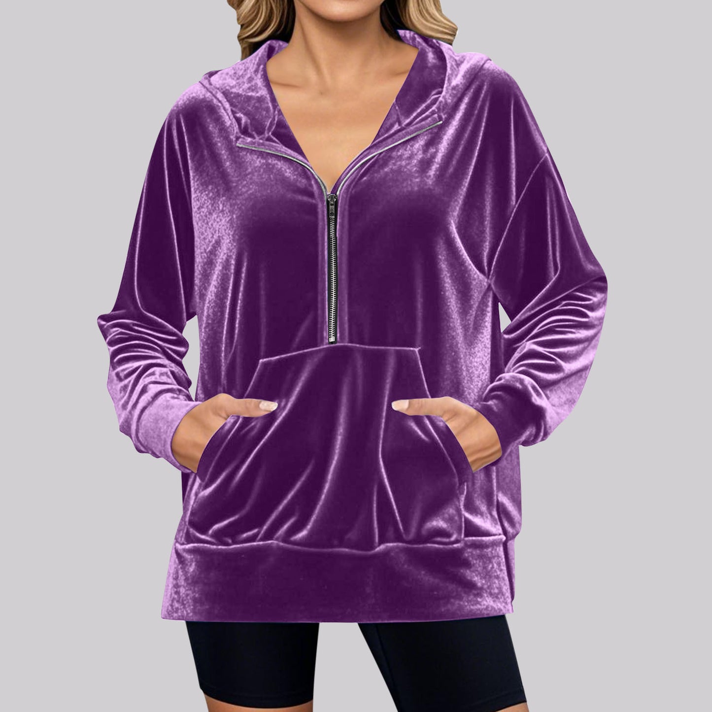 Pleuche Zip Pocket Top