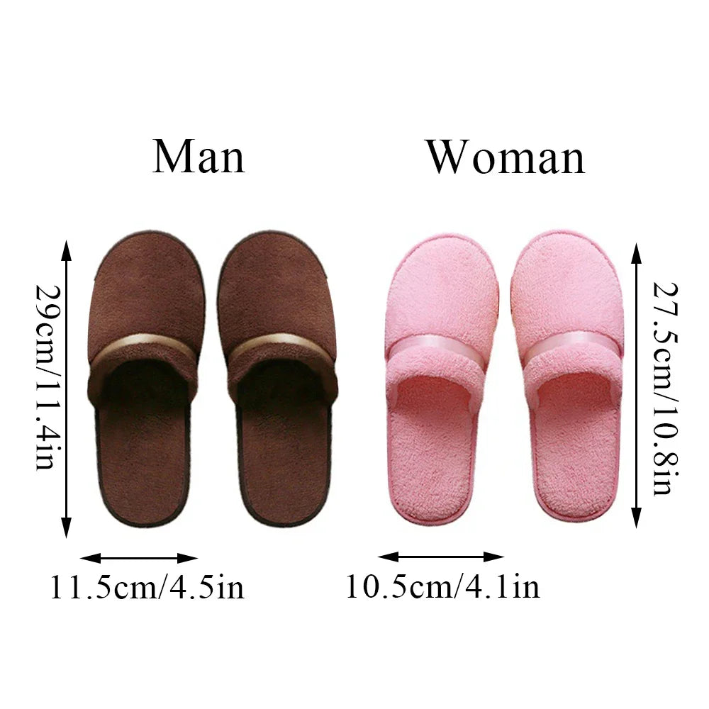 Winter Unisex Home Slippers Non-slip Coral Fleece Soft Warm Flip Flops
