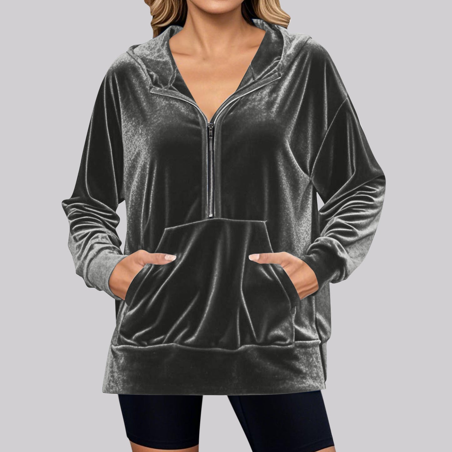 Pleuche Zip Pocket Top