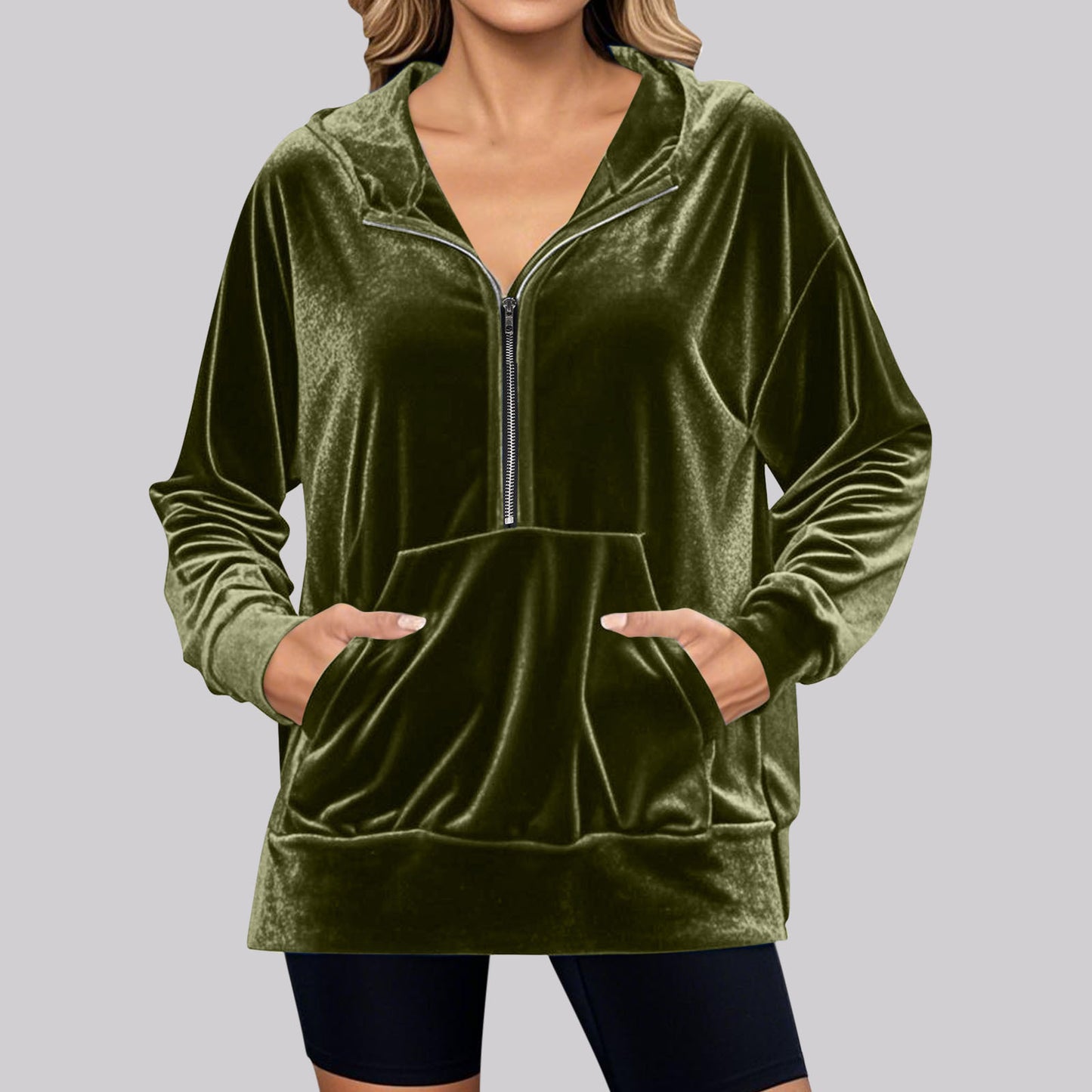 Pleuche Zip Pocket Top