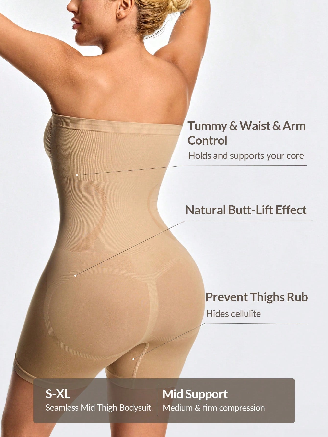 Firm Control Strapless Bodysuit - Bust Support & Tummy Control Shapewear
