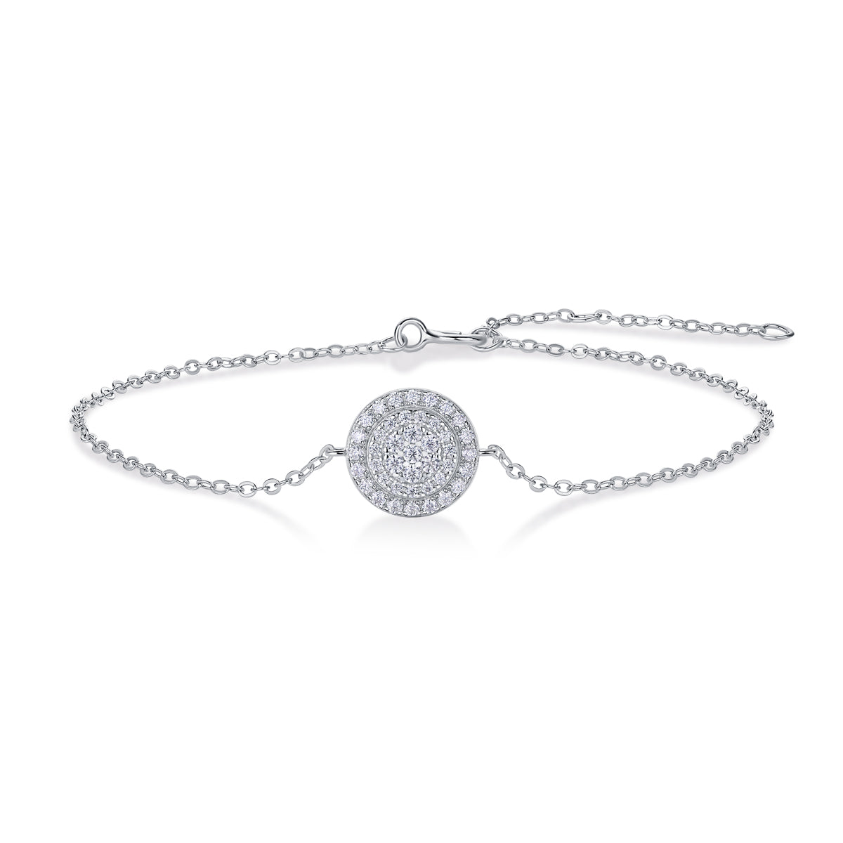 Chain Of Wealth - S925 Platinum Plated Moissanite Bracelet Set