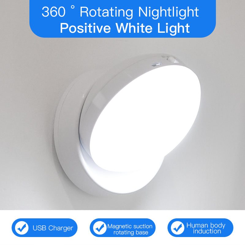 Rotating Motion Sensor Night Light - LED Light for Corridor, Garage & Wardrobe