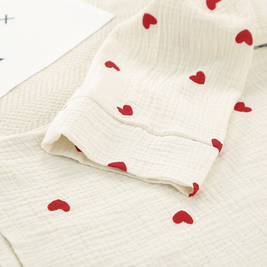 Heart Print Pajama Set – Two Piece