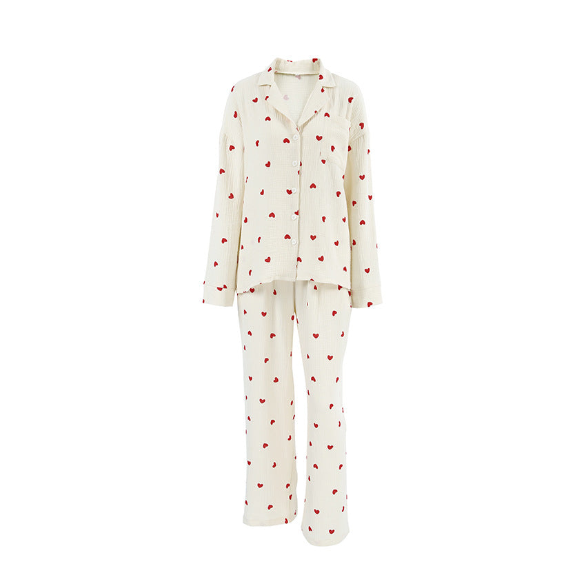 Heart Print Pajama Set – Two Piece